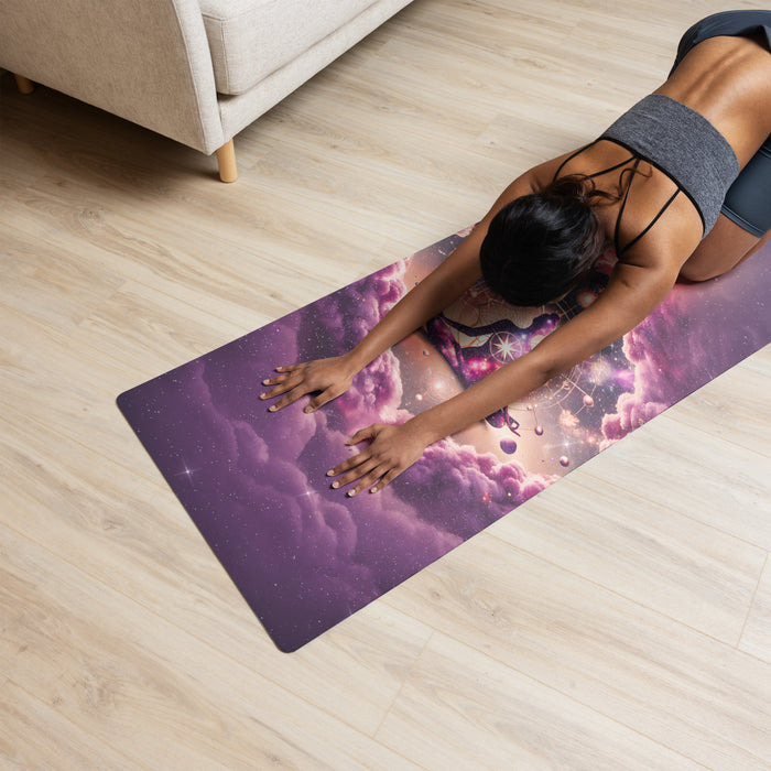 Celestial Serenity Yoga Mat - Cosmic Meditation Mat Astral Design for Spiritual Practice, Non Slip, Rubber, Pilates,  Exercise Mat, Yogis